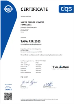 The certification aligns fully with the EU's Safe & Secure Truck Parking Areas (SSTPA) regime, ensuring Delta Park meets the highest EU standards for both security and driver welfare. 
